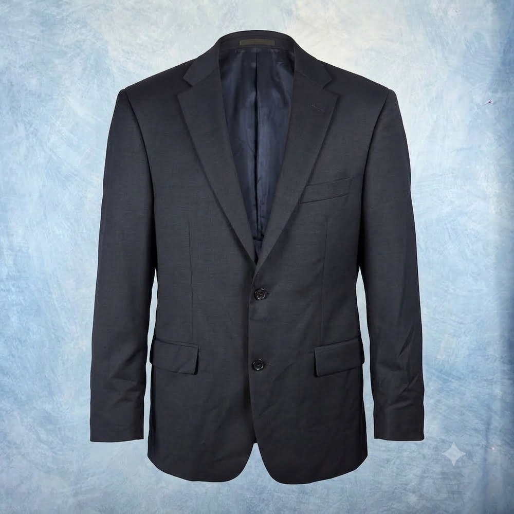 Hugo Boss Mens 100% Virgin Wool 2-Button Blazer Sport Coat Navy Blue 40R 42R